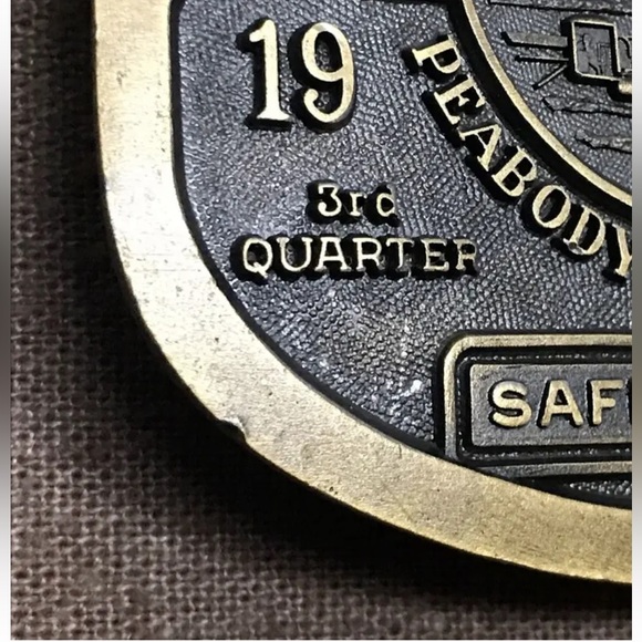 Lot of 4 Vintage 1980s Peabody Coal Company Training Safety Award Belt Buckles - Picture 4 of 14